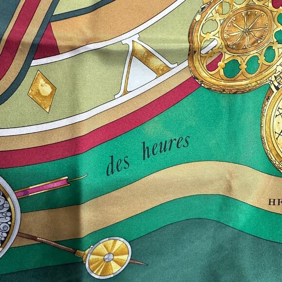 Hermes La Ronde des Heures/ Parmi les Fleurs Silk Scarf, Carre 90 - Picture 10 of 15